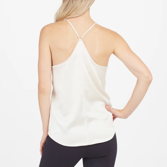 SPANX Ivory Satin Razor Back Cami - M - Picture 2 of 6